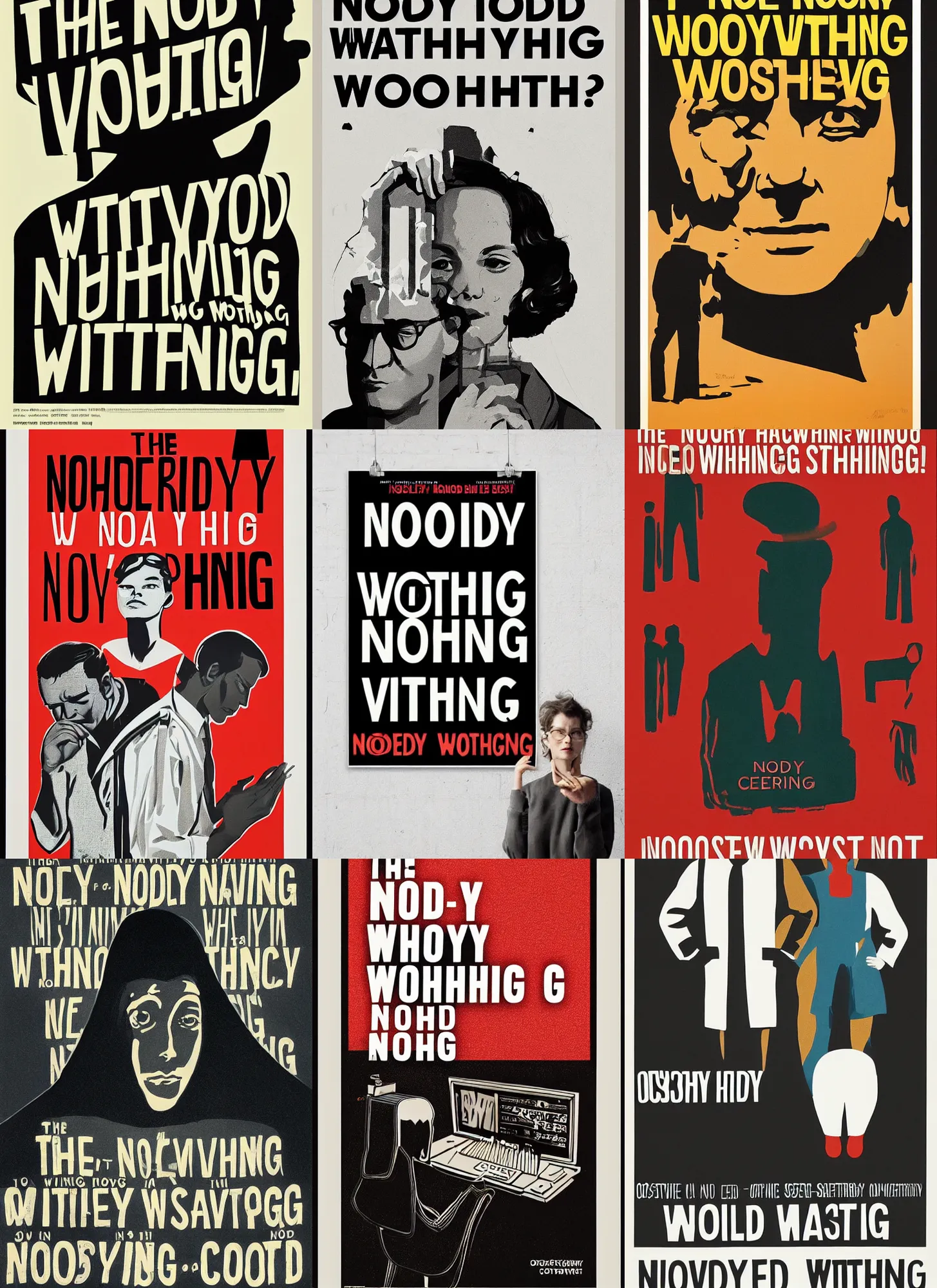 Prompt: the cover of nobody is watching nothing is wrong, a poster by Karl Gerstner, trending on behance, new objectivity, criterion collection, dystopian art, poster art