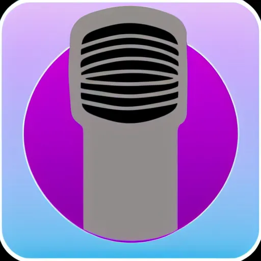 Prompt: purple minimalistic app icon of a tiny microphone