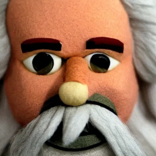 Image similar to karl marx as a muppet