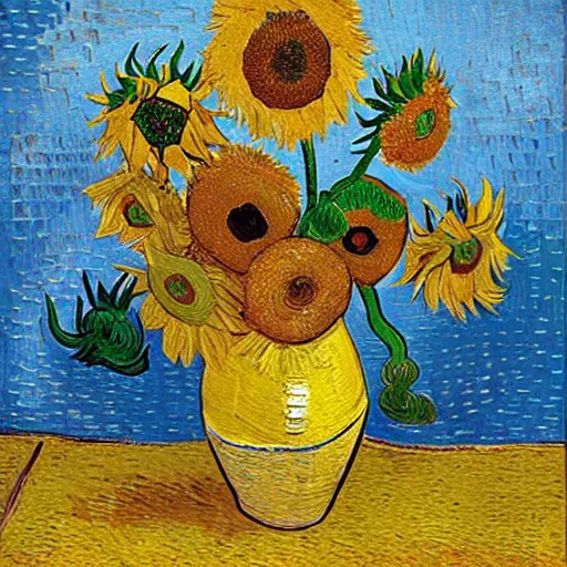 Prompt: sunflowers in the style of van gogh