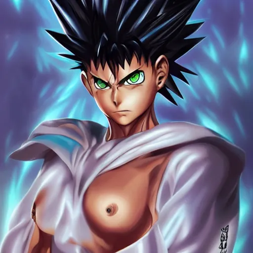 Image similar to Hiei from Yu Yu Hakusho, art by Artgerm