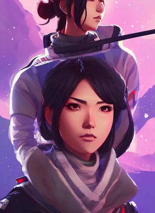 Image similar to Space Samurai in apex legends as an anime character digital illustration portrait design by Ross Tran, artgerm detailed, soft lighting