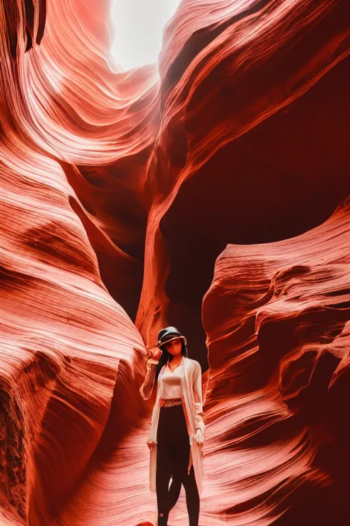 Prompt: close-up portrait of Lee Ji-Eun, captivating, rule of thirds, majestic, set on a flowy Antelope Canyon created by James Jean, mutiversal tsunami, award winning photo, seductive, captivating, close-up, hot, unreal engine