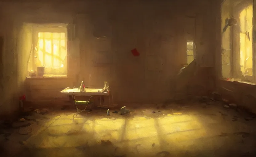Prompt: painting of bob sponge, hyper realistic t, natural light, concept art, by greg rutkowski, cozy atmospheric and cinematic lighting
