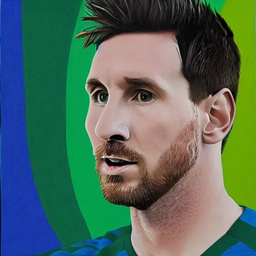 Image similar to a portrait of lionel messi in a scenic environment by tomma abts