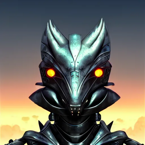 Prompt: epic beautiful bust shot, realistic detailed stunning armored anthropomorphic robot female dragon, doing an elegant pose, looking to the side, sleek streamlined armor and design, sharp claws, Slick LEDs, standing on two legs, on the beach during sunset, high quality, cinematic art, sunset lighting, artstation, deviantart, furaffinity