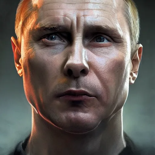 Image similar to Vladimir Putin as Aiden Caldwell character from Dying Light 2 Stay Human, portrait, highly detailed, digital painting, artstation, concept art, smooth, sharp focus, illustration, cinematic lighting, art by artgerm and greg rutkowski and alphonse mucha