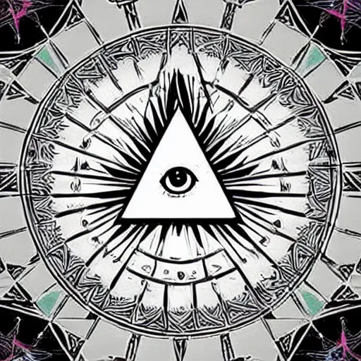 Prompt: the illuminati’s all-seeing eye, beautiful, stylized art
