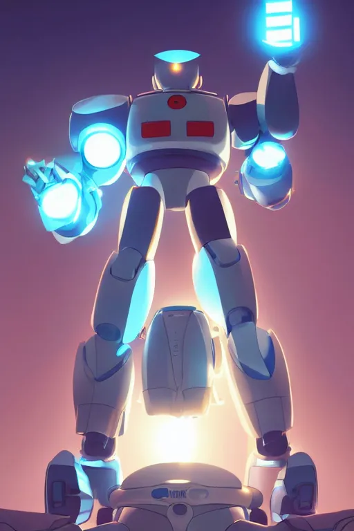 Image similar to metabots medabots medarotto medarot robot minimalist comics, behance hd by jesper ejsing, by rhads, makoto shinkai and lois van baarle, ilya kuvshinov, rossdraws global illumination ray tracing hdr radiating a glowing aura