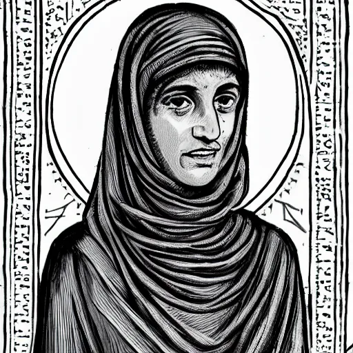 Image similar to anathema magistra arabian bedouin mathematician, in omnious conjecture cult