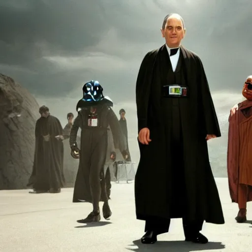 Image similar to mr. beans as a sith lord in star wars, film still, cinematic, extremely detailed