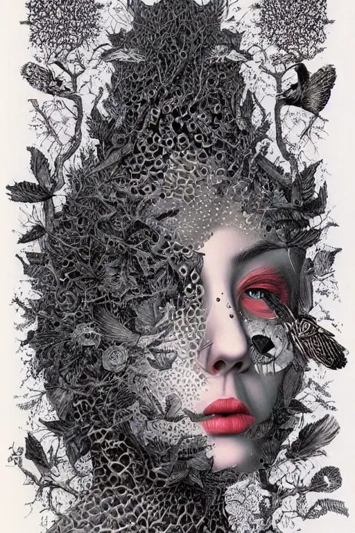 Prompt: cell shaded optical illusion by dan hillier color work by daniel merriam