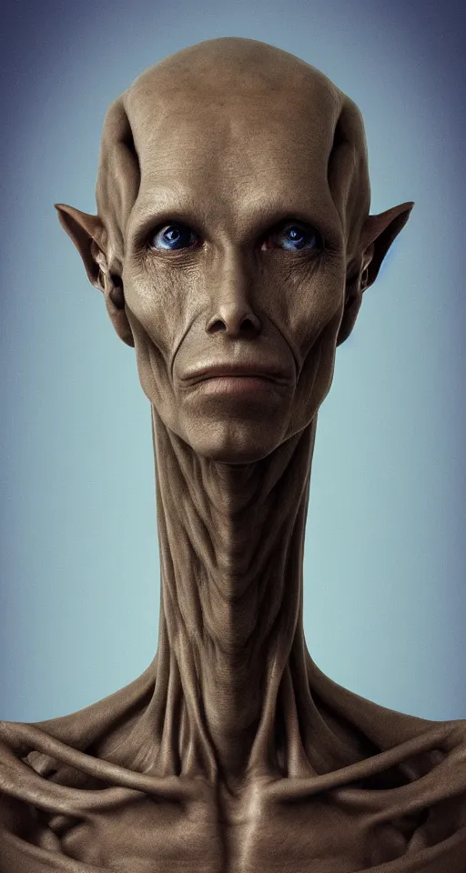 Image similar to portrait of a human like male alien