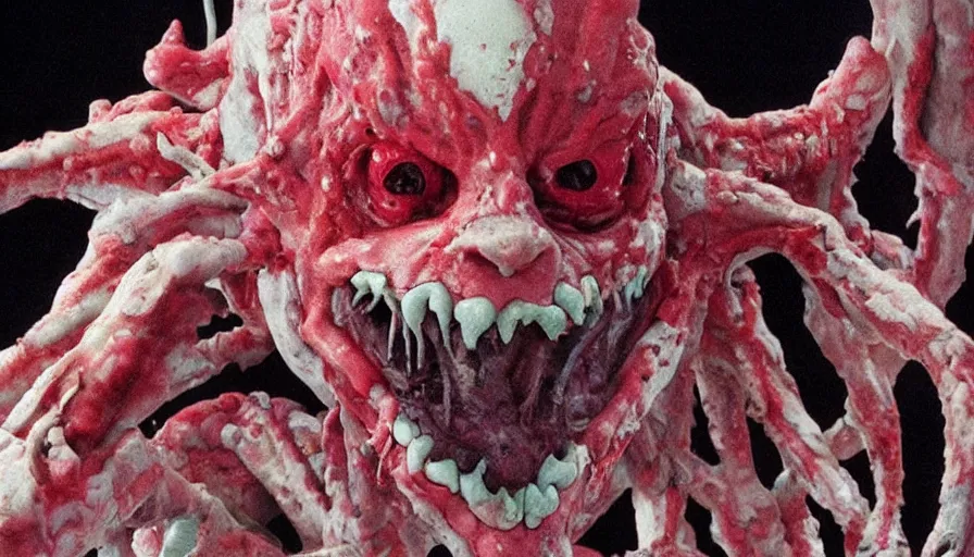 Image similar to a extremely gross disgusting and scary vile monster from neon genesis evangelion The Thing, Spawn, Horror necromorph japanese yokai kappa by Cronenberg and greg nicotero special effects