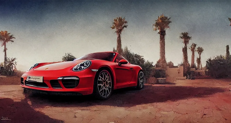 Prompt: Porsche in marrakech, digital art,ultra realistic,ultra detailed,art by greg rutkowski