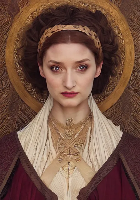 Image similar to sansa mummy, intricate, elegant, highly detailed, digital painting, artstation, concept art, smooth, sharp focus, illustration, art by artgerm and greg rutkowski and alphonse mucha and william - adolphe bouguereau