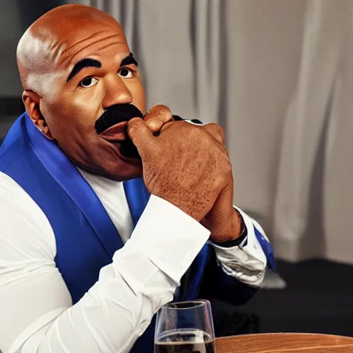 Image similar to steve harvey drinking blue coke