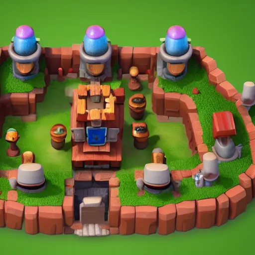 Image similar to a clash royale model of a fungal prison