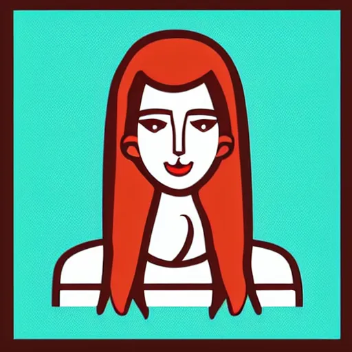 Image similar to a abstract girl, digital art, iconic icon, 2 d vector logo, cartoon, t - shirt design