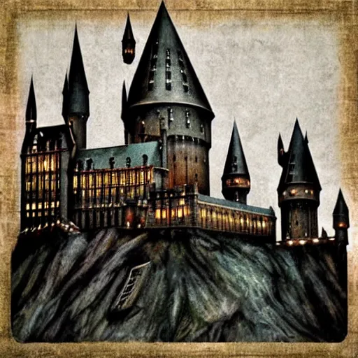 Image similar to hogwarts in style of silent hill