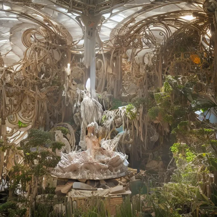 Image similar to minimal modernist bauhaus jeff koons style neverending story oracles palace, ultra realistic, concept art, intricate details, serious, highly detailed, photorealistic, octane render, 8 k, unreal engine, art by todd mcfarlane and artgerm and greg rutkowski and alphonse mucha
