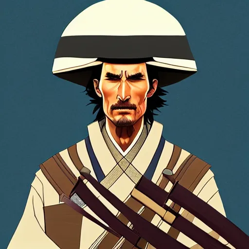 Prompt: portrait of a samurai matthew mcconaughey, artstation, cartoon, elegant, highly detailed, digital painting, clean! outstanding! art by ghibli, makoto shinkai, fujita goro, giraud, akihiko yoshida, fadeev 8 k