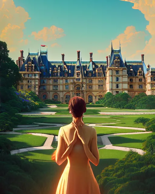 Prompt: highly detailed surreal vfx portrait of the biltmore estate, stephen bliss, unreal engine, greg rutkowski, loish, rhads, beeple, makoto shinkai and lois van baarle, ilya kuvshinov, rossdraws, tom bagshaw, alphonse mucha, global illumination, detailed and intricate environment