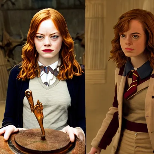 Prompt: emma stone as hermione granger