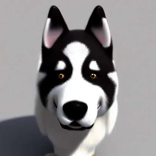 Image similar to 3d render of a cute husky dog, digital art, unreal engine 5