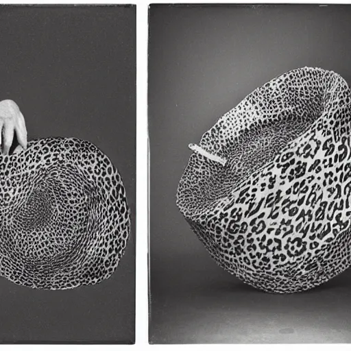 Prompt: A assemblage. A rip in spacetime. Did this device in his hand open a portal to another dimension or reality?! daguerreotype, leopard print by Bjarke Ingels, by Alfred Parsons, by Patrick Dougherty dreary, intuitive