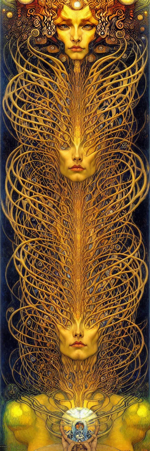 Image similar to Divine Chaos Engine by Karol Bak, Jean Delville, William Blake, Gustav Klimt, and Vincent Van Gogh, symbolist, visionary