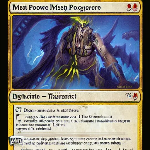 Prompt: the most powerful magic the gathering card that never existed