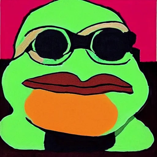 Image similar to The Pepe frog dressed as a modern French artist