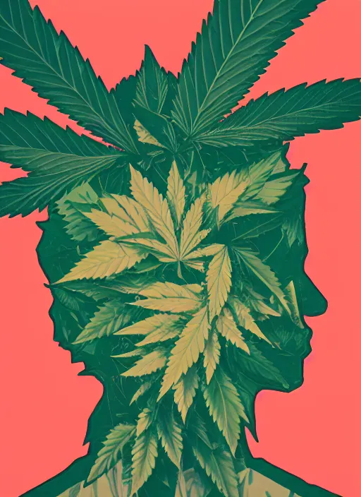 Image similar to profile picture by sachin teng x supreme, marijuana, organic painting, asymmetrical, green, marijuana smoke, matte paint, hard edges, energetic