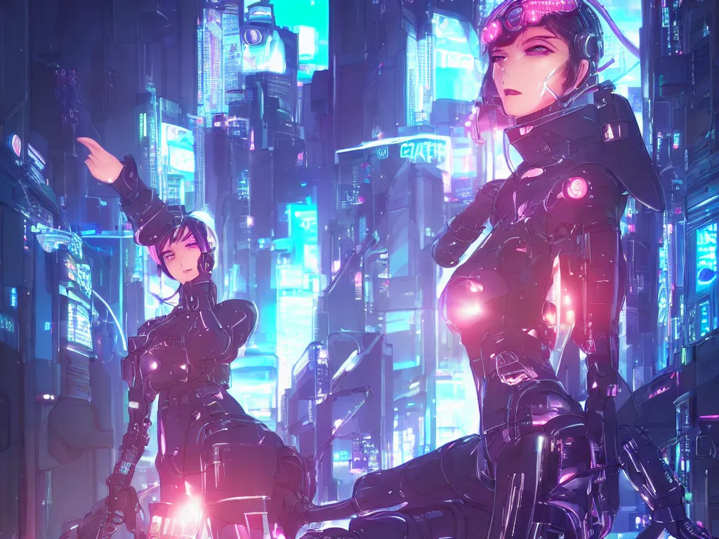 Image similar to portrait anime visual futuristic female cyber police, on cyberpunk neon light tokyo rooftop, ssci - fi and fantasy, intricate and very beautiful, human structure, concept art, sharp focus, anime by magali villeneuve and rossdraws and liya nikorov and luxearte, frostine engine