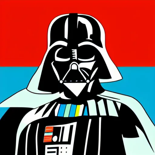 Image similar to vader in the style of pop art, high definition, vector graphic