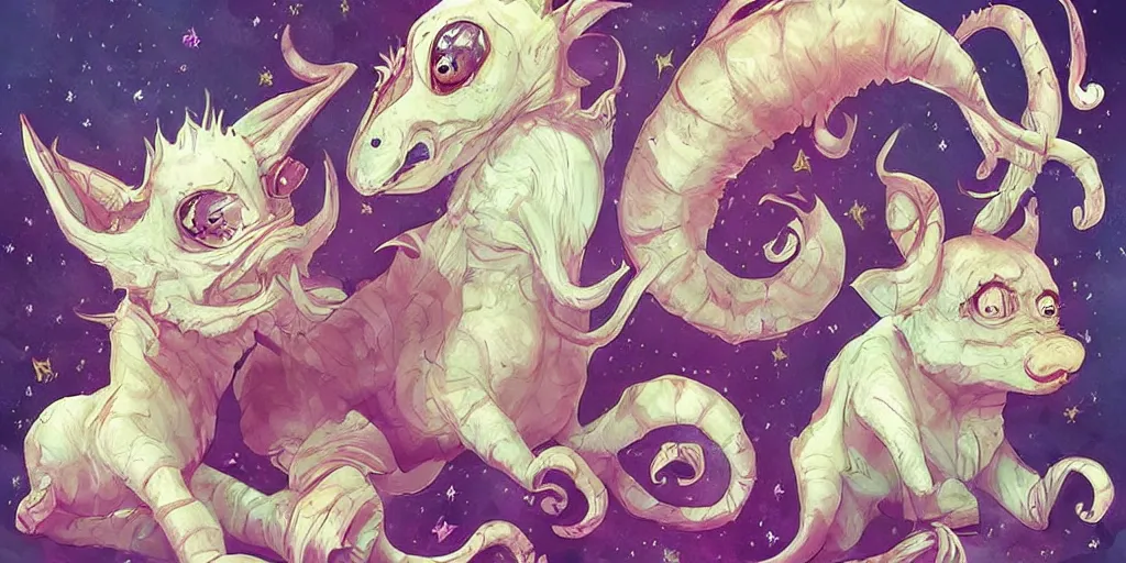 Image similar to The Zodiacs as cute creatures, digital art, featured on artstation, ultra high details, ultra realistic, ultra cute, aesthetic!!!