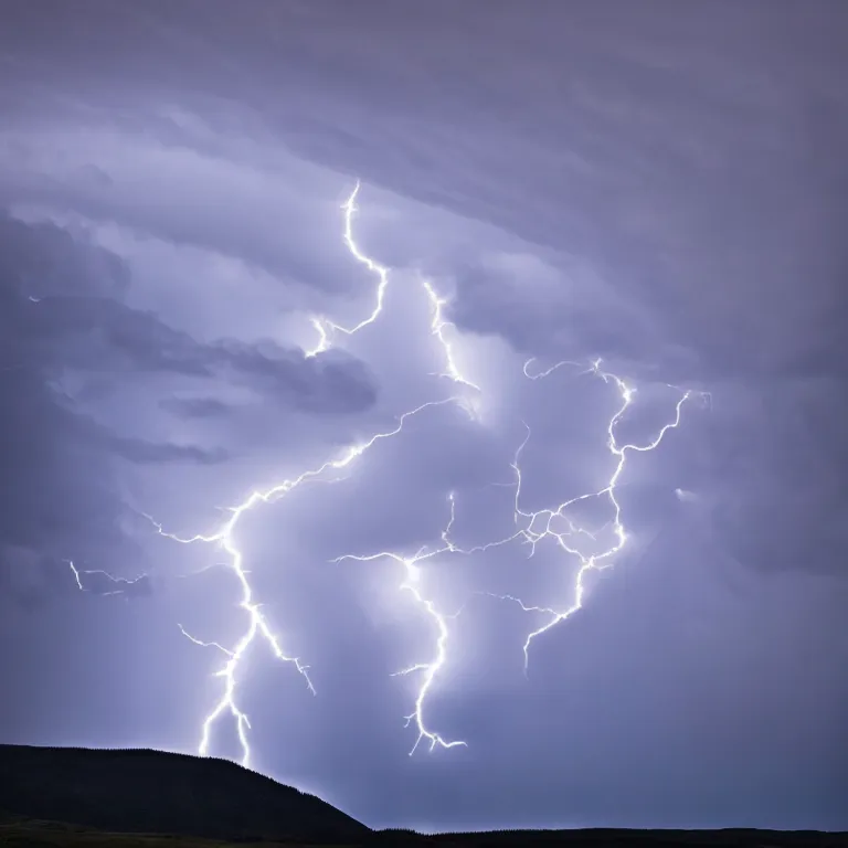 Prompt: lightning strikes a close up of a dark cloud with a cloudy sky photoshot by elliott verdier