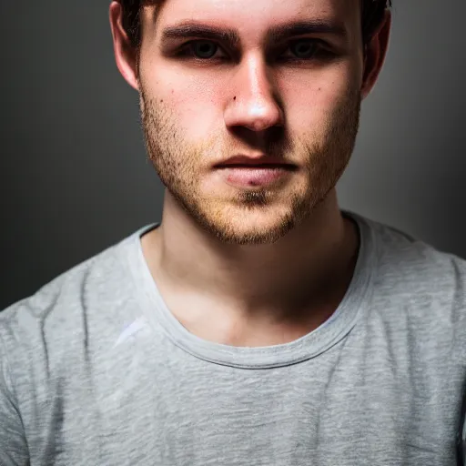 Prompt: a photo portrait of a young Cornish man facing the camera, centred, upper body, 8k, high quality, flickr