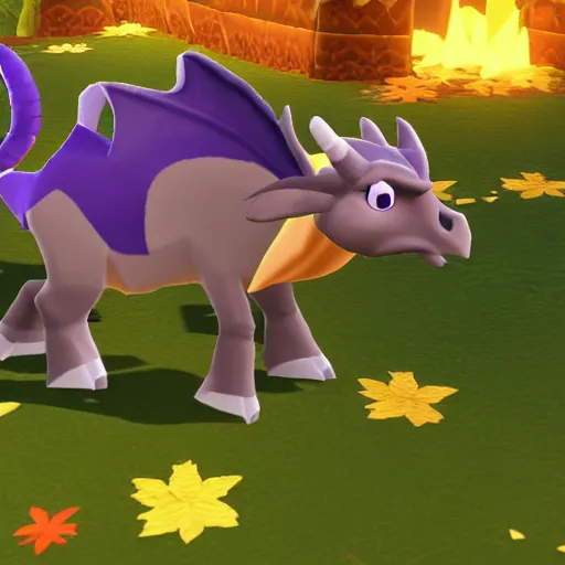 Prompt: screenshot of a cute calf as an npc in spyro the dragon video game, with playstation 1 graphics, activision blizzard, upscaled to high resolution