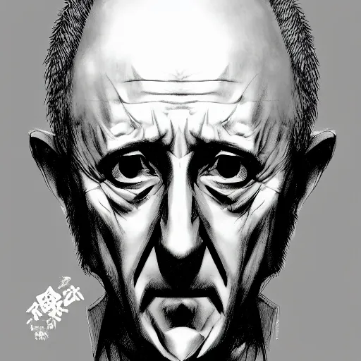 Image similar to portrait of mike ehrmantraut, anime fantasy illustration by tomoyuki yamasaki, kyoto studio, madhouse, ufotable, comixwave films, trending on artstation