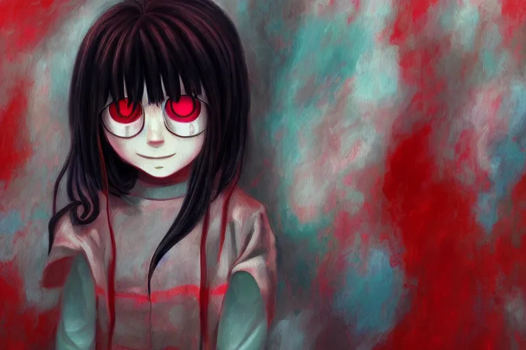 Image similar to infinitely detailed oil painting of yume nikki, by emi kuraya, atmospheric