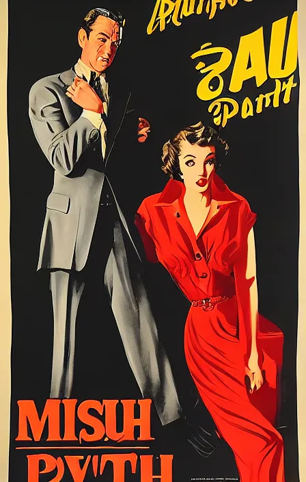 Image similar to vaush in 1 9 5 0 s pulp spy thriller movie poster, highly detailed, illustration, mgm studios, david klein, reynold brown