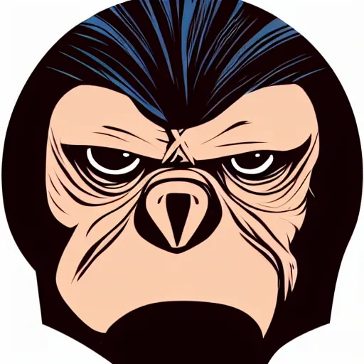 Image similar to face icon vector minimalist planet of the apes by artstation loftis cory fanart bechdel alison and davison craig