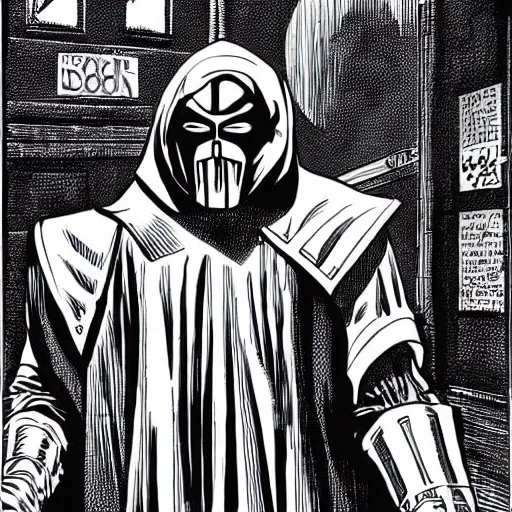 Prompt: MF DOOM as doctor doom, by Jack Kirby