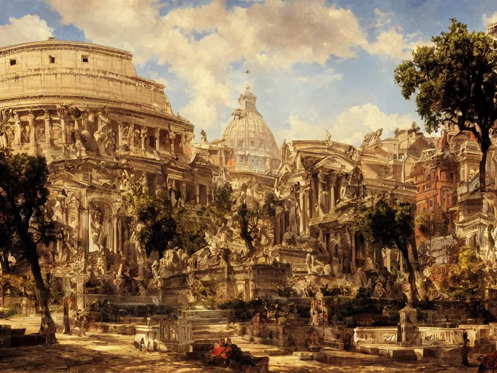 Image similar to vision of rome by adolf hiremy hirschl