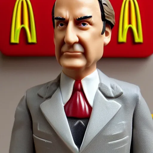 Image similar to saul goodman plastic mcdonalds toy realistic photo