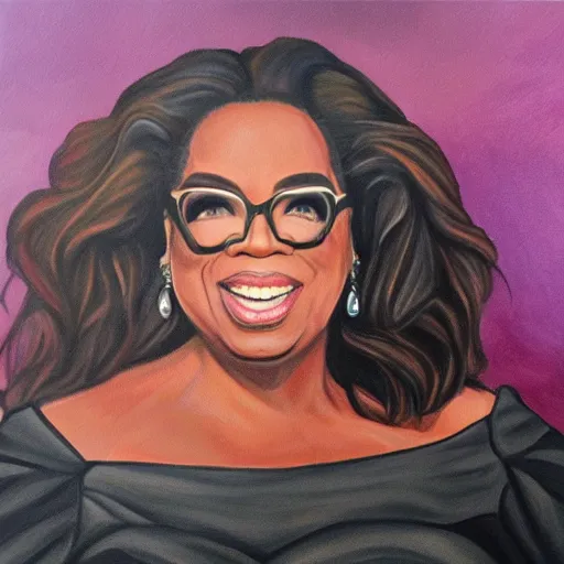 Prompt: Oprah in thanos form, painting