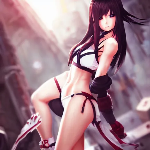 Image similar to beautiful anime art of tifa lockhart by WLOP, rossdraws, Logan Cure, Mingchen Shen, BangkuART, sakimichan, yan gisuka, JeonSeok Lee, zeronis, Chengwei Pan on artstation