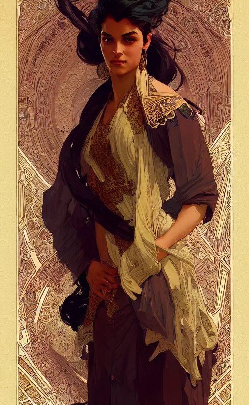 Prompt: a personification of the country iran, highly detailed, digital painting, artstation, concept art, sharp focus, illustration, art by greg rutkowski and alphonse mucha